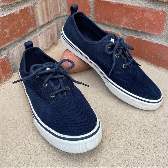 Sperry Women’s Crest CVO Corduroy Navy Sneakers Sz 11 - Picture 2 of 9